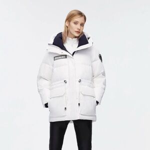 Bosideng White Goose Down Hooded Puffer Extreme Collection Medium 700 Fill EUC